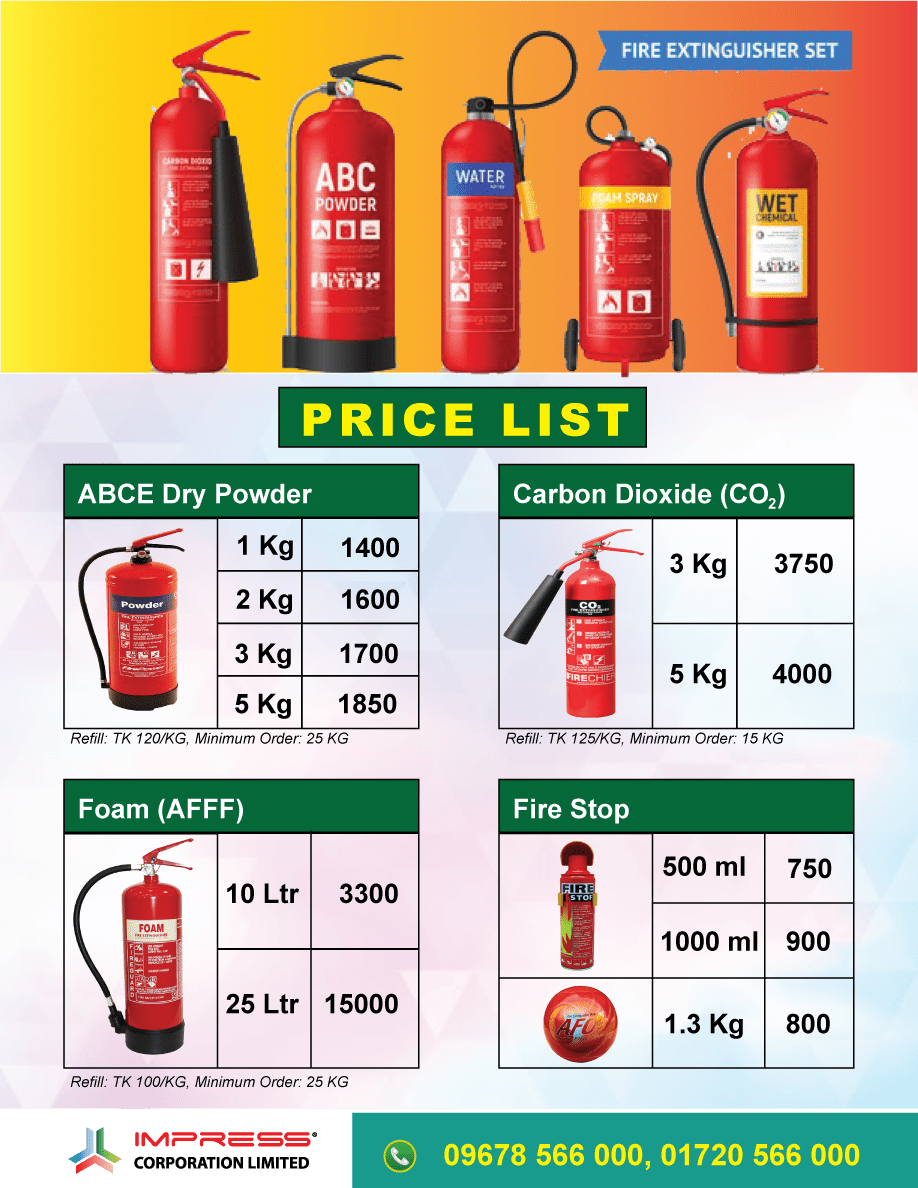 Fire Extinguisher Pricelist Bangladesh
